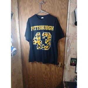 Pittsburgh 43 T-Shirt Cotton Heritage Mens Size XL Black & Yellow Camo Design